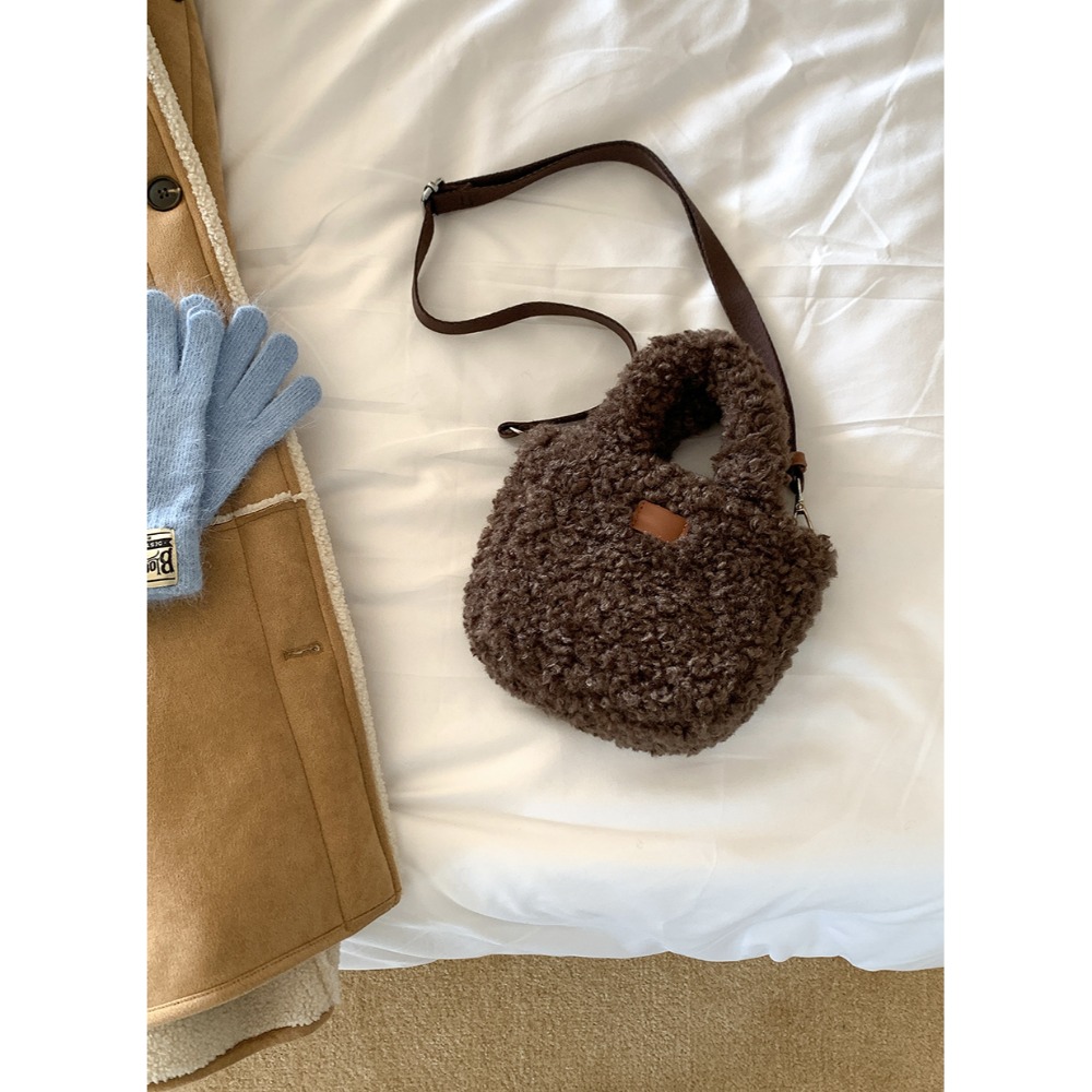 澎澎的♡毛茸茸『U70035』秋冬羊羔絨可愛手提/斜挎方包 小方包 手提包 單肩包 肩背包 毛絨包-規格圖11