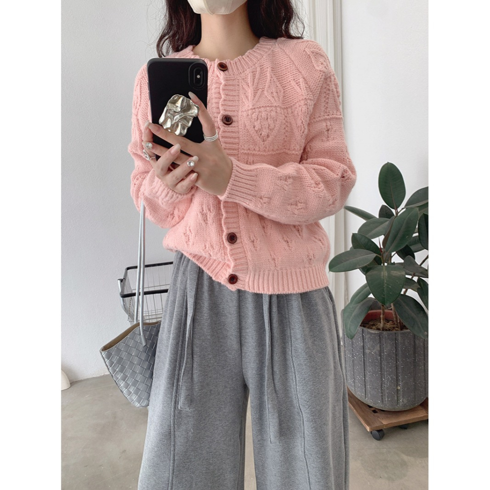 5175＂ 復古粗線鉤花縷空設計保暖針織毛衣-細節圖2