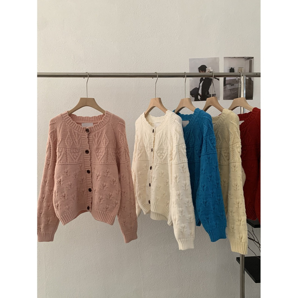 5175＂ 復古粗線鉤花縷空設計保暖針織毛衣-細節圖7