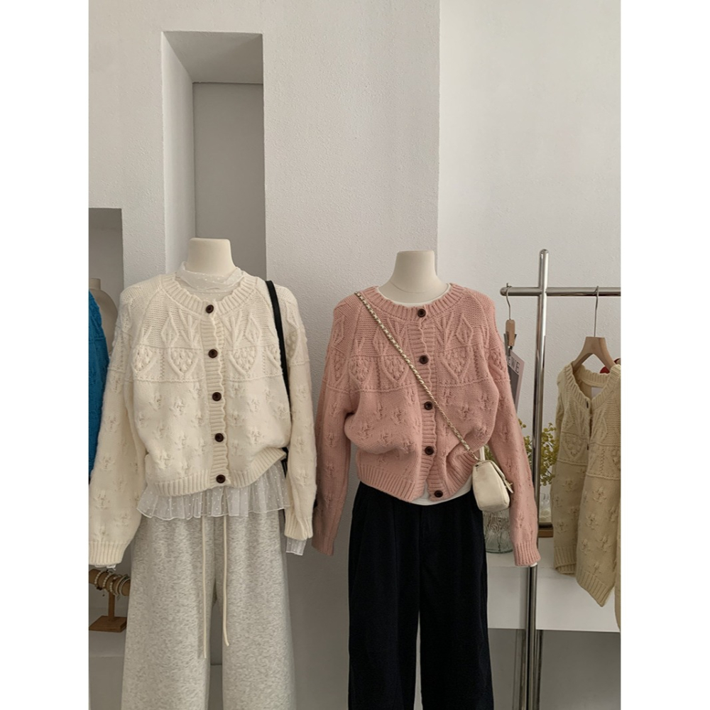 5175＂ 復古粗線鉤花縷空設計保暖針織毛衣-細節圖10