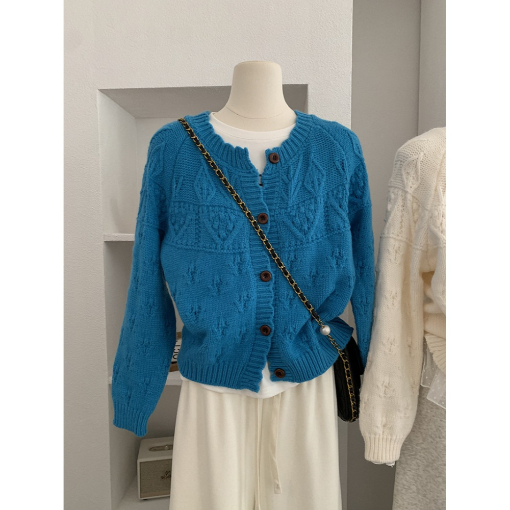 5175＂ 復古粗線鉤花縷空設計保暖針織毛衣-細節圖11