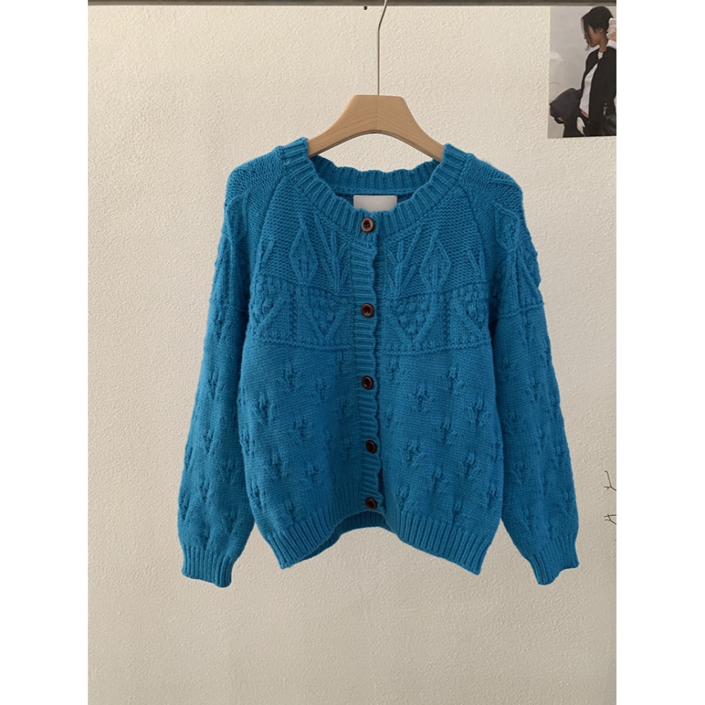 5175＂ 復古粗線鉤花縷空設計保暖針織毛衣-規格圖11