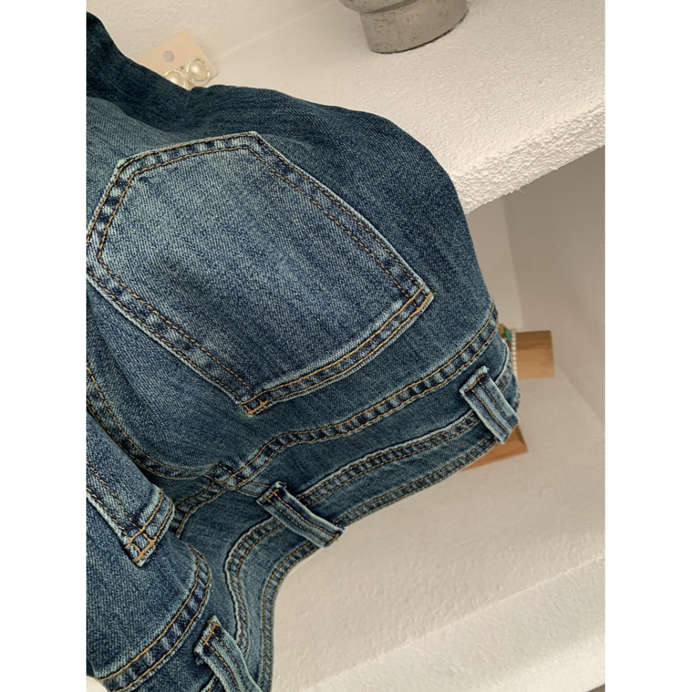 5122::復古顯直筒筒牛仔九分長褲 牛仔褲-細節圖3