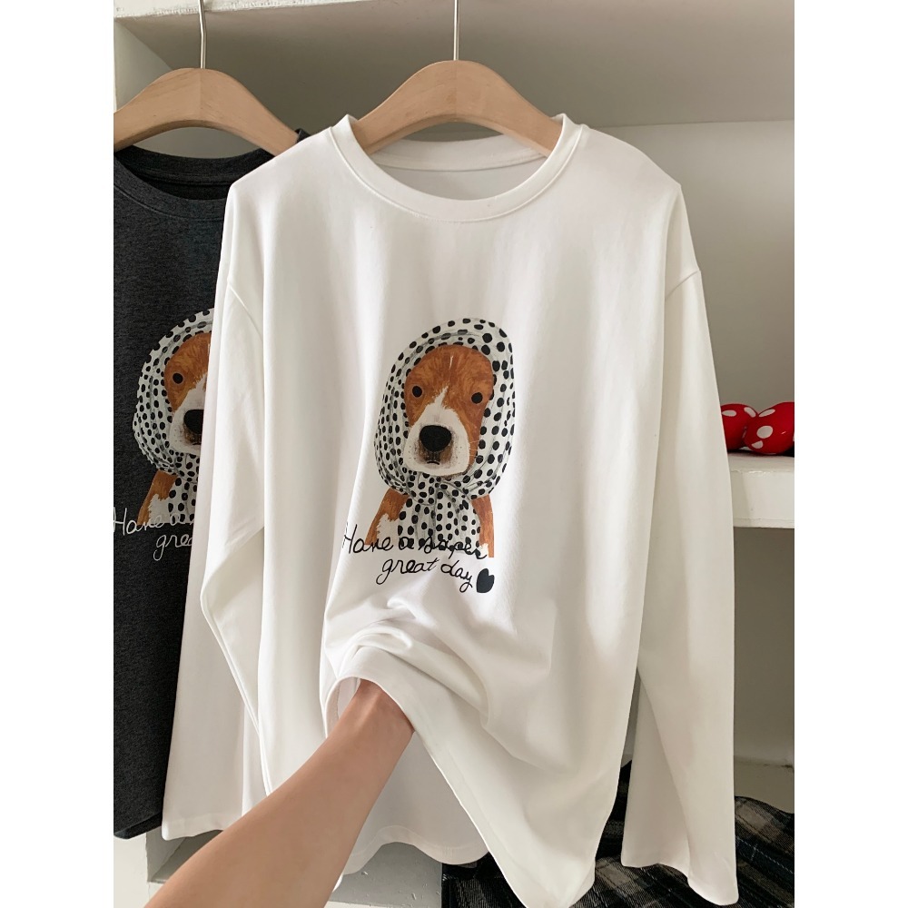 101616:: 狗狗印花磨毛休閒百搭打底上衣-規格圖11