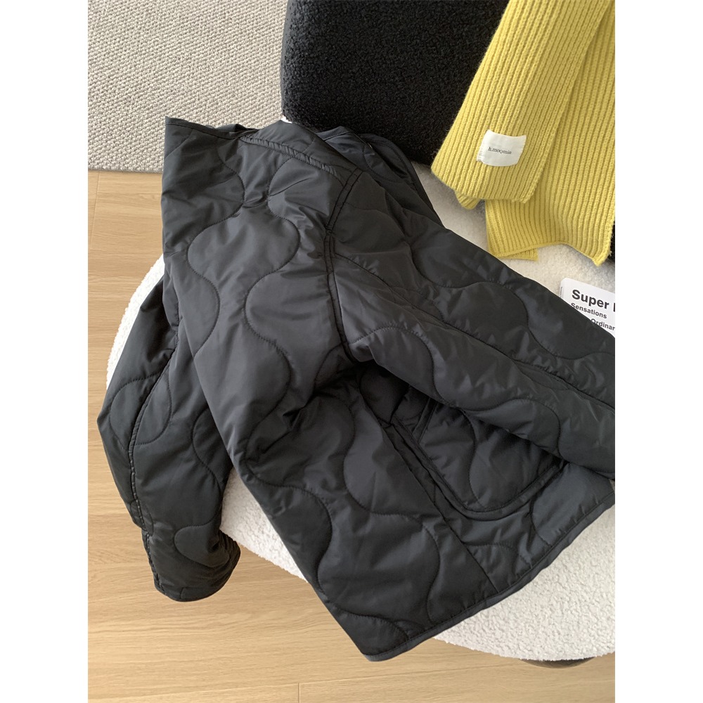 高級感! 6103＂＂ 復古加厚夾棉菱格棉長袖外套-細節圖2