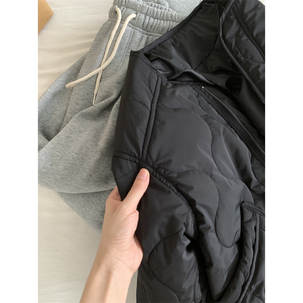 高級感! 6103＂＂ 復古加厚夾棉菱格棉長袖外套-細節圖5