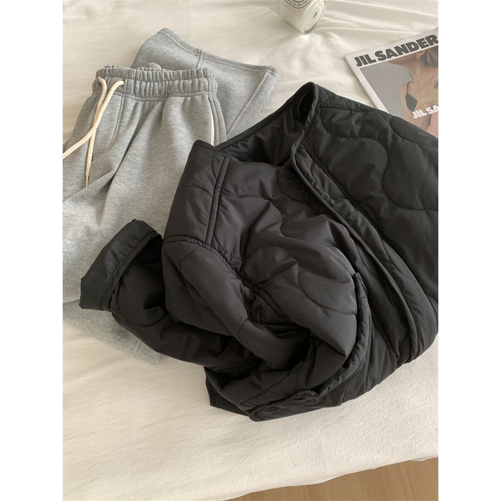 高級感! 6103＂＂ 復古加厚夾棉菱格棉長袖外套-細節圖8