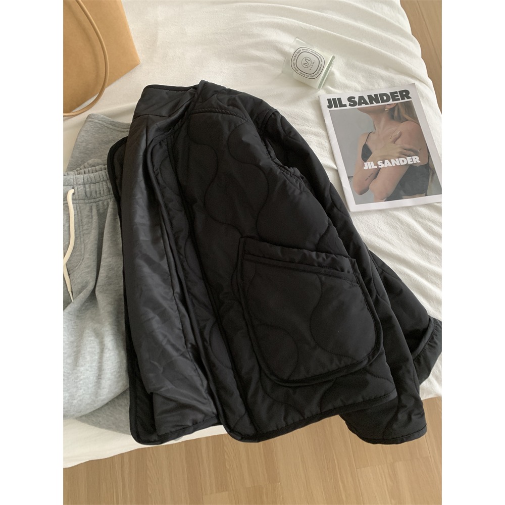 高級感! 6103＂＂ 復古加厚夾棉菱格棉長袖外套-細節圖10