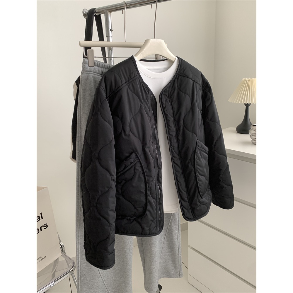 高級感! 6103＂＂ 復古加厚夾棉菱格棉長袖外套-規格圖11