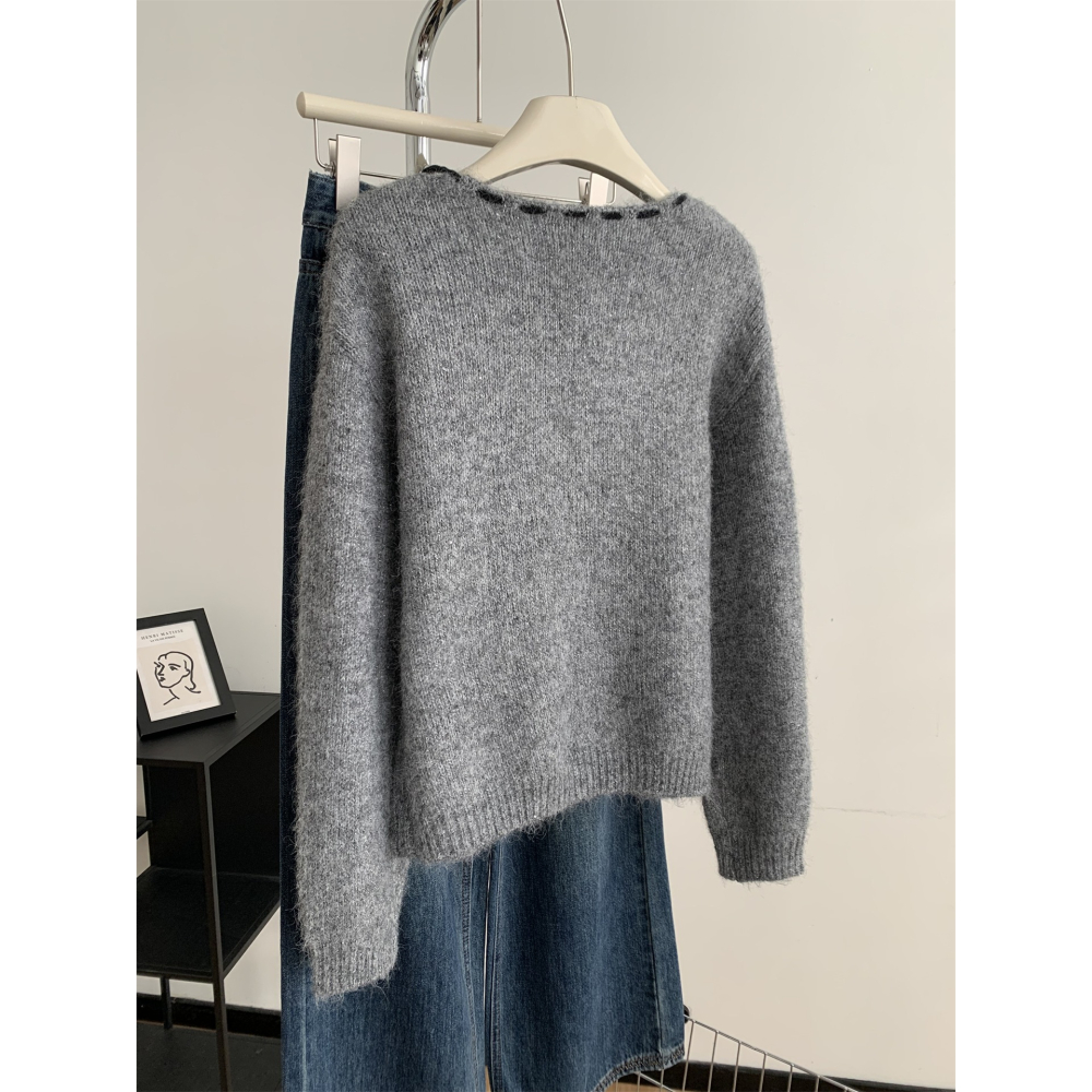 8230＂＂設計感格蕾系綁帶羊毛針織毛衣-細節圖9