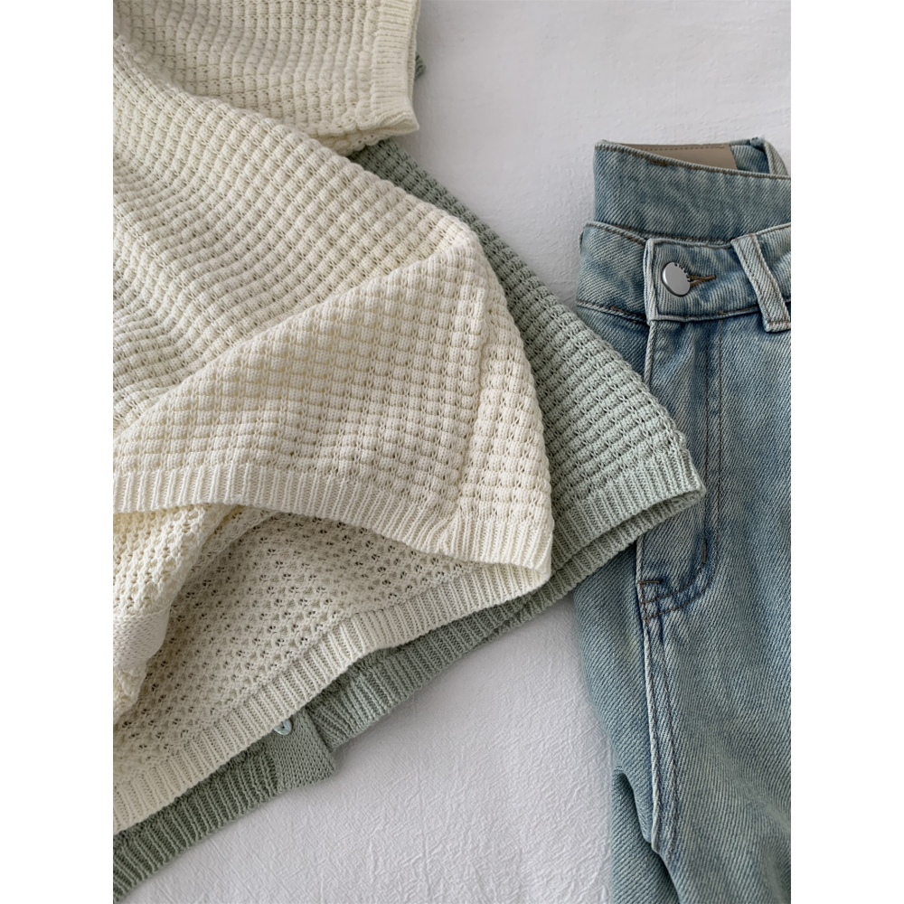 015＂＂ 文藝小清新縷空鉤花貝殼扣溫柔開衫-細節圖5