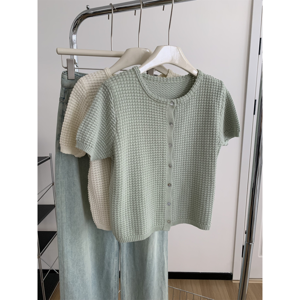 015＂＂ 文藝小清新縷空鉤花貝殼扣溫柔開衫-細節圖10