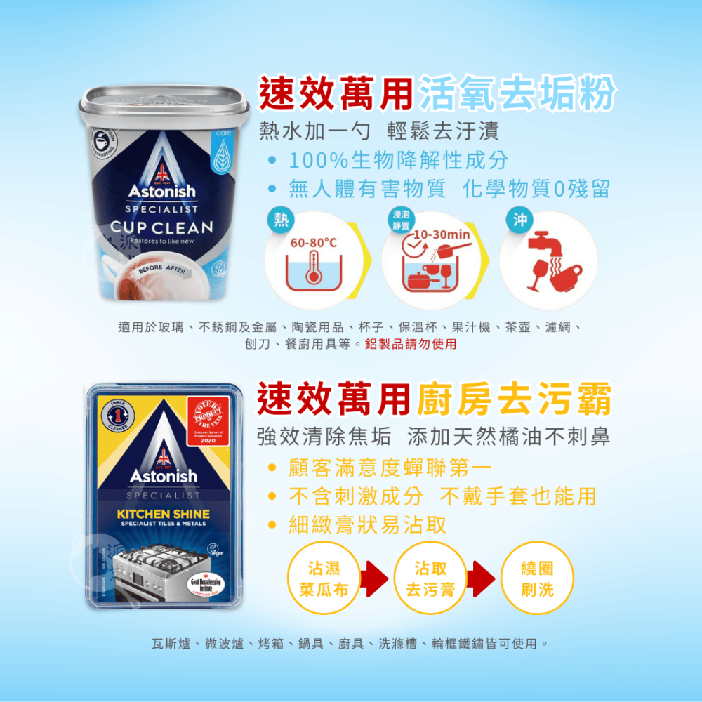 派肯生活【快速出貨】英國Astonish家用清潔劑 兩件$398 除黴浴廁清潔/廚房清潔/油汙清潔/衣物去漬-細節圖9