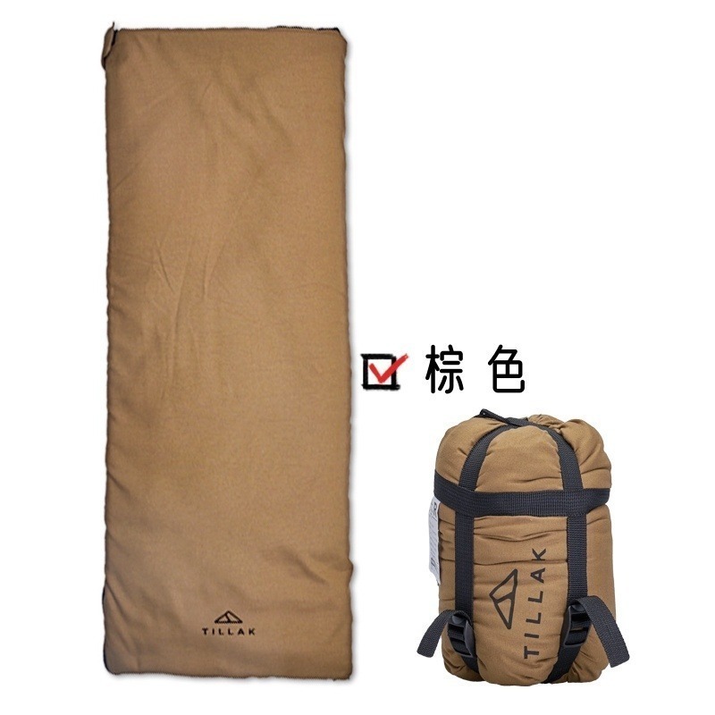 TILLAK四季輕量睡袋【棕色】+充氣枕