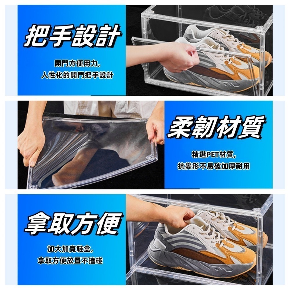 【7-ELEVEN門市團購】升級款 磁吸式 透明防塵加厚鞋盒 側開8件組-細節圖5