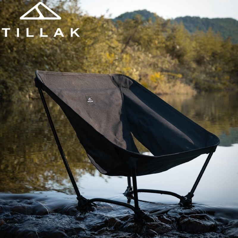 【TILLAK】Cordura 1000D 戰術摺疊椅 摺疊椅 月亮椅 露營椅 野餐椅 輕量椅 板凳 凳子 耐磨阻燃-細節圖2