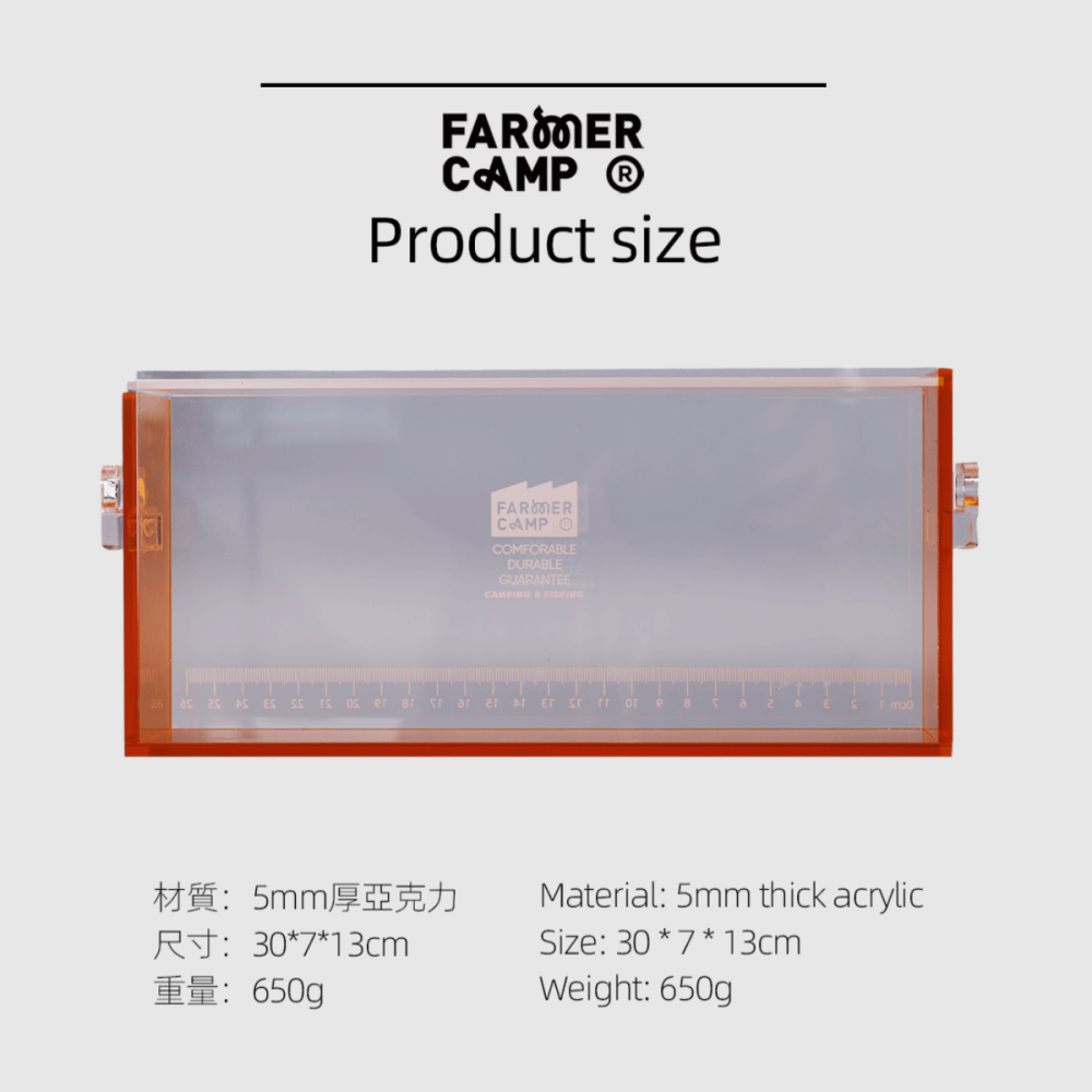 【Farmer Camp】觀魚器 滑蓋式  路亞微物垂釣 透明盒 帶刻度 攜帶桶 小物釣 小物釣觀魚器 觀魚盒 三色-細節圖8