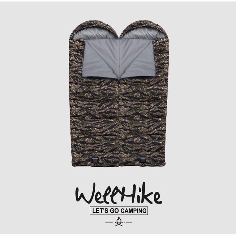 【WELLHIKE】 贈充氣枕 輕野虎紋睡袋 睡袋 露營睡袋 雙人睡袋 信封睡袋 保暖睡袋 拼接睡袋 加大 保暖 棉被-細節圖7