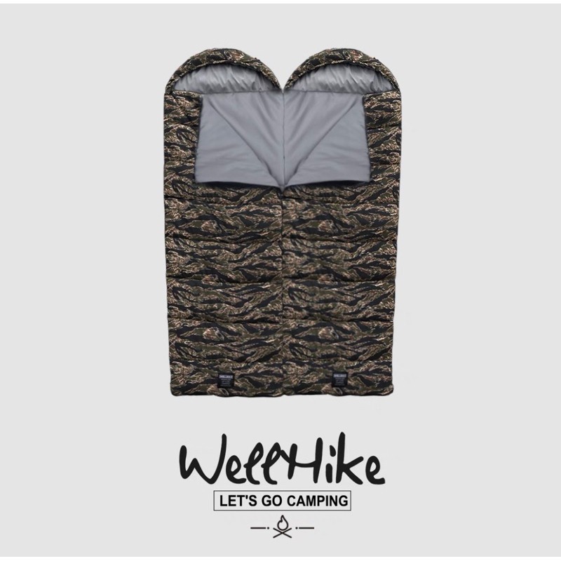 【WELLHIKE】 贈充氣枕 輕野虎紋睡袋 睡袋 露營睡袋 雙人睡袋 信封睡袋 保暖睡袋 拼接睡袋 加大 保暖 棉被-細節圖7