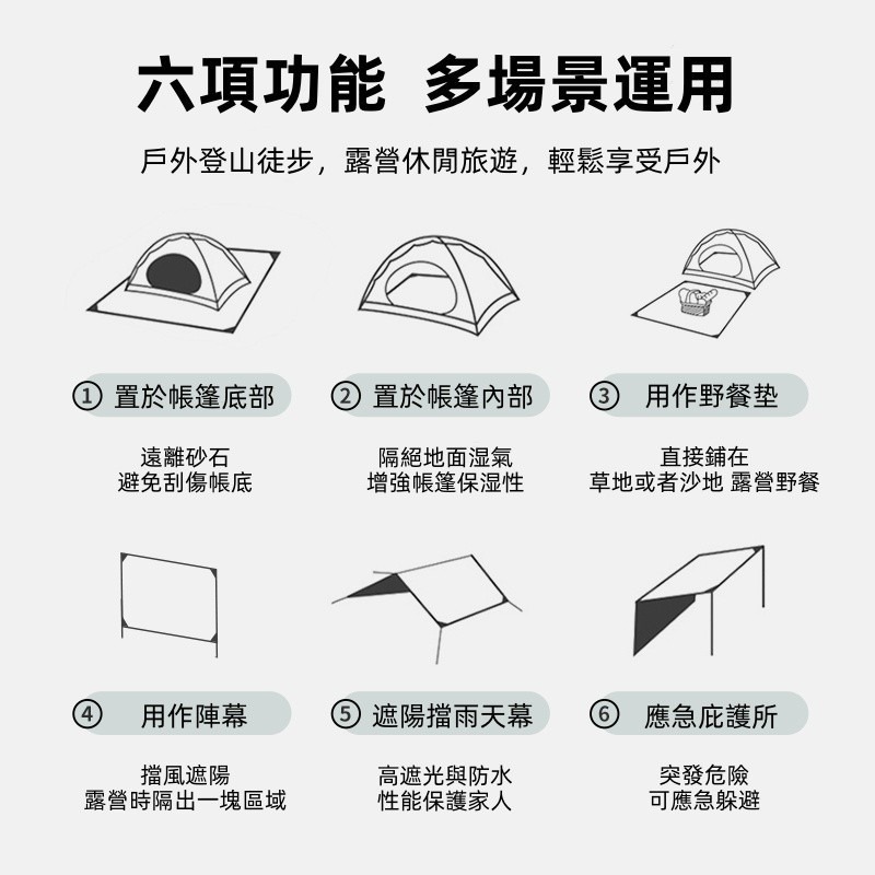 【挑戰市場最低價】 防潮多功能地墊 盛源 地布 防潮墊 野餐墊 帳篷墊 地墊 帳篷防水布 防潮地墊 露營 橘色 黑色-細節圖6