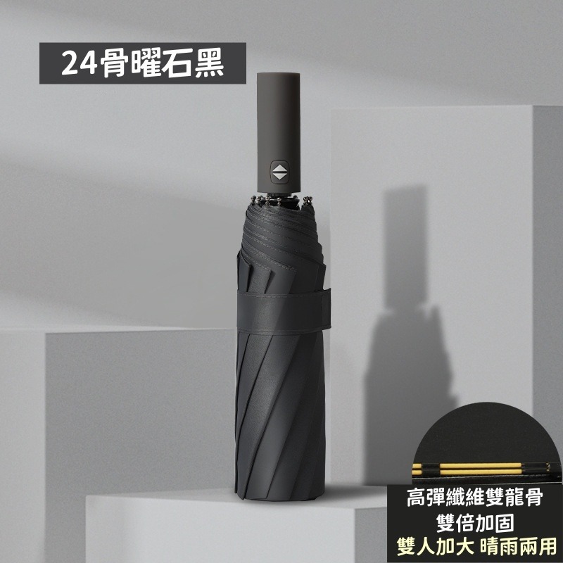 抗UV黑膠傘布 黑膠自動傘 自動傘 折疊傘 晴雨傘 遮陽傘 自動雨傘 防曬傘 陽傘 晴雨兩用傘 24骨-規格圖8