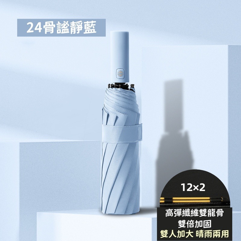 抗UV黑膠傘布 黑膠自動傘 自動傘 折疊傘 晴雨傘 遮陽傘 自動雨傘 防曬傘 陽傘 晴雨兩用傘 24骨-規格圖8
