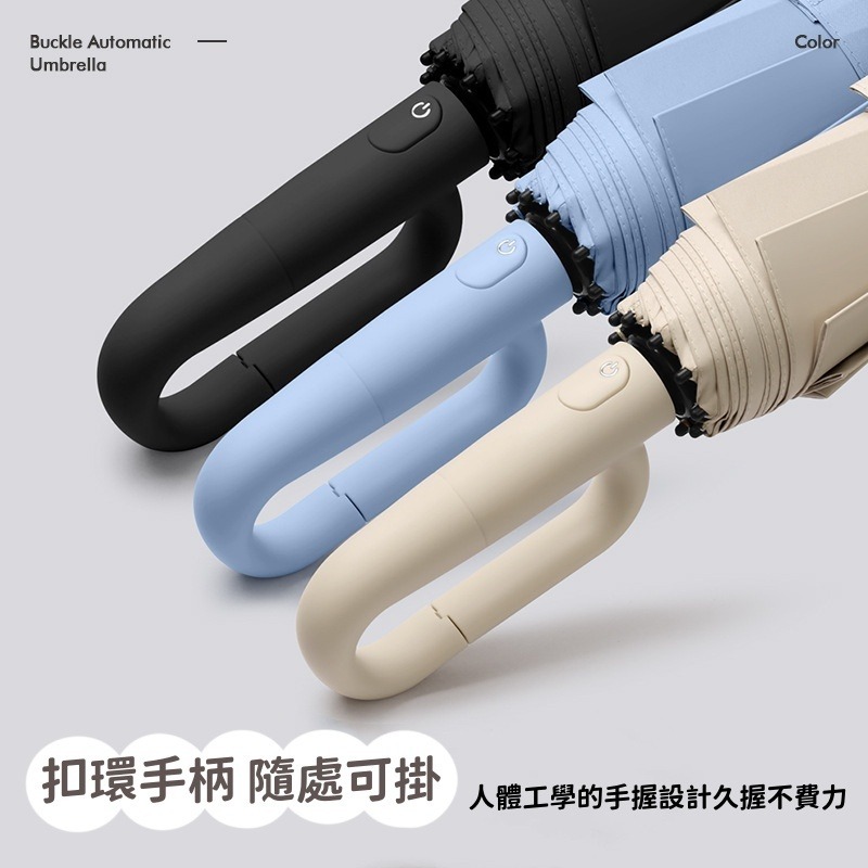 抗UV黑膠傘布 升級款 扣環雨傘 自動傘 晴雨傘 摺疊傘 遮陽傘 折疊傘 扣環傘 大雨傘 加大自動傘 80骨-細節圖8