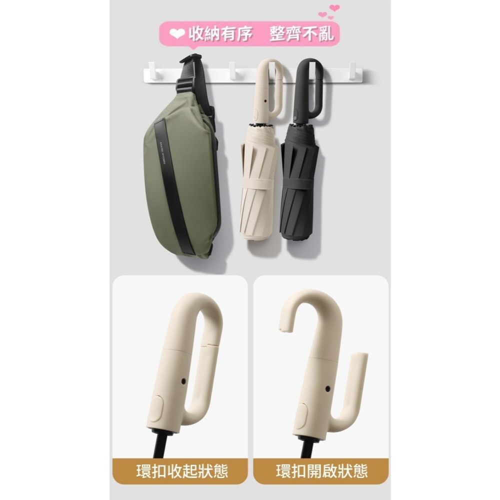 抗UV黑膠傘布 升級款 扣環雨傘 自動傘 晴雨傘 摺疊傘 遮陽傘 折疊傘 扣環傘 大雨傘 加大自動傘 80骨-細節圖10