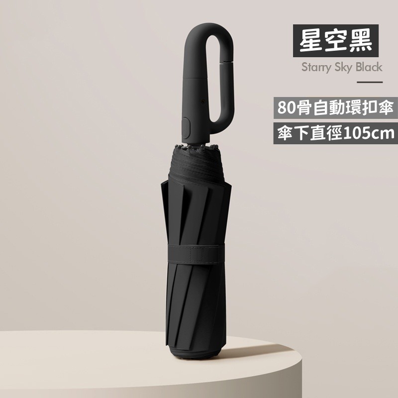 抗UV黑膠傘布 升級款 扣環雨傘 自動傘 晴雨傘 摺疊傘 遮陽傘 折疊傘 扣環傘 大雨傘 加大自動傘 80骨-規格圖10