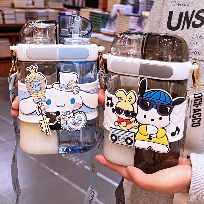 檢驗合格 三麗鷗 水壺 TRITAN 水杯 分倉 雙飲口 直飲口 附背帶 庫洛米 大耳狗 怕恰狗 美樂蒂 奧特曼-細節圖4