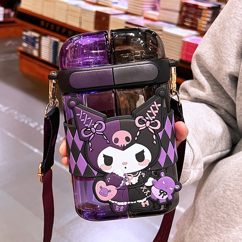 檢驗合格 三麗鷗 水壺 TRITAN 水杯 分倉 雙飲口 直飲口 附背帶 庫洛米 大耳狗 怕恰狗 美樂蒂 奧特曼-規格圖6