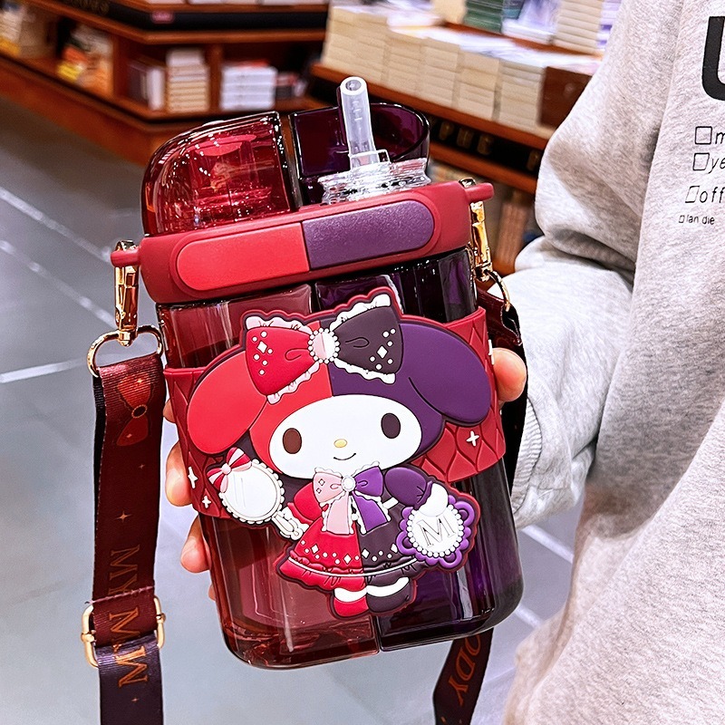 檢驗合格 三麗鷗 水壺 TRITAN 水杯 分倉 雙飲口 直飲口 附背帶 庫洛米 大耳狗 怕恰狗 美樂蒂 奧特曼-規格圖6