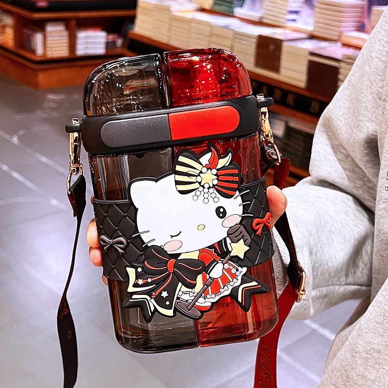 檢驗合格 三麗鷗 水壺 TRITAN 水杯 分倉 雙飲口 直飲口 附背帶 庫洛米 大耳狗 怕恰狗 美樂蒂 奧特曼-規格圖6