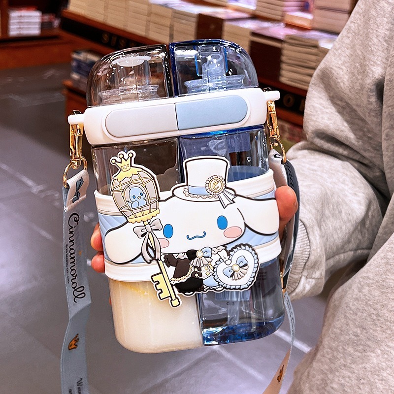 檢驗合格 三麗鷗 水壺 TRITAN 水杯 分倉 雙飲口 直飲口 附背帶 庫洛米 大耳狗 怕恰狗 美樂蒂 奧特曼-規格圖6