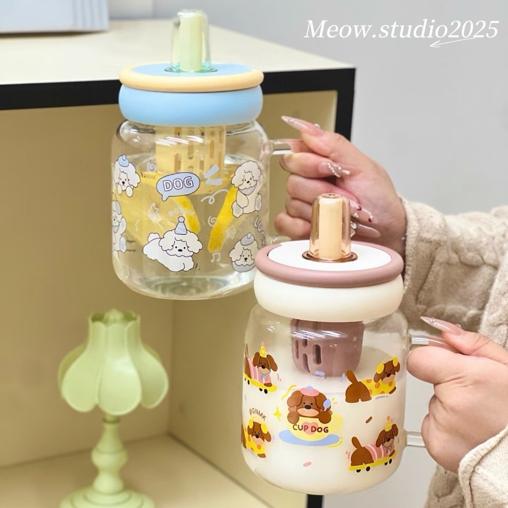 💧帶提手玻璃吸管水杯/680ml水壺-細節圖2