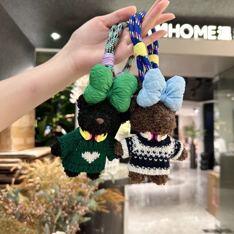 🎀 蝴蝶結針織衫小熊掛飾/包包掛件/掛繩-細節圖3