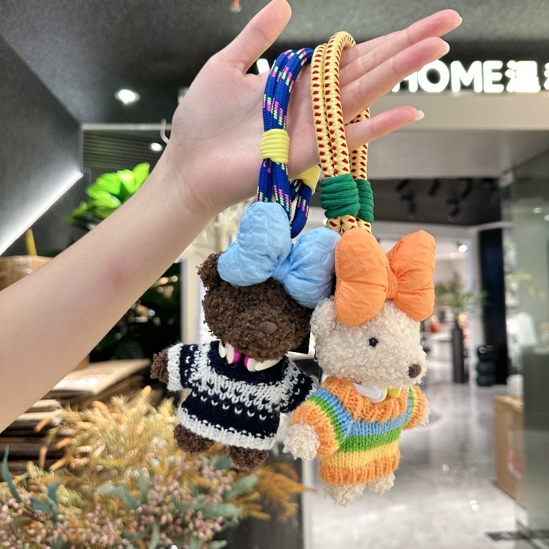 🎀 蝴蝶結針織衫小熊掛飾/包包掛件/掛繩-細節圖8