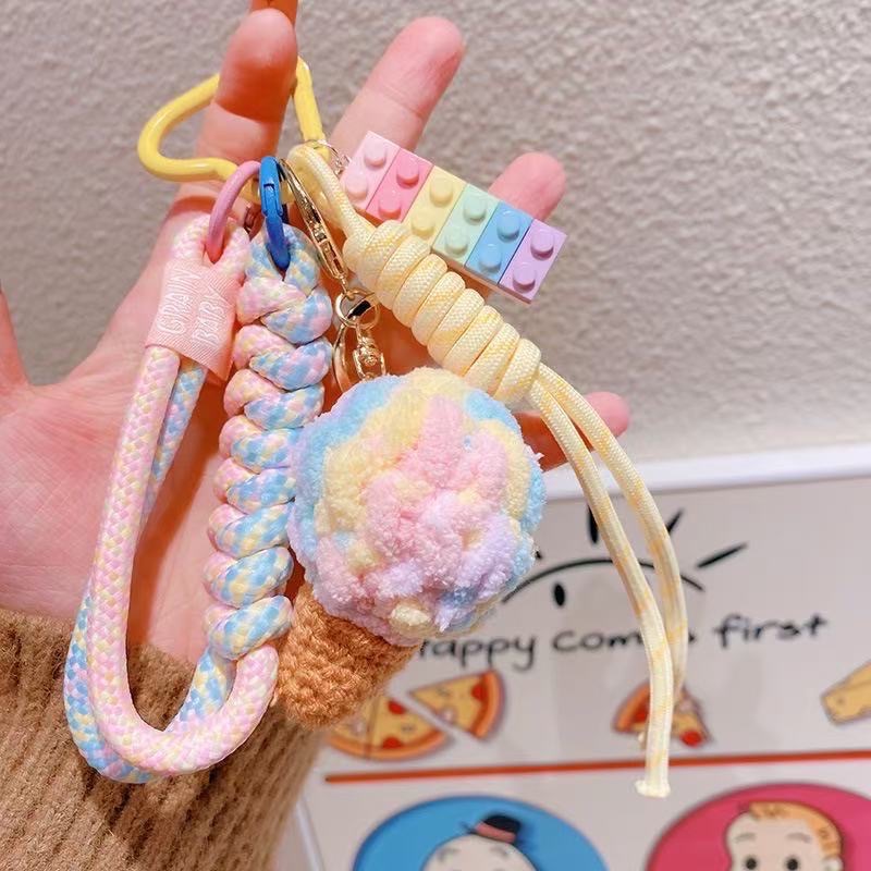 🍦棉花糖毛線鉤織甜筒掛飾-細節圖2