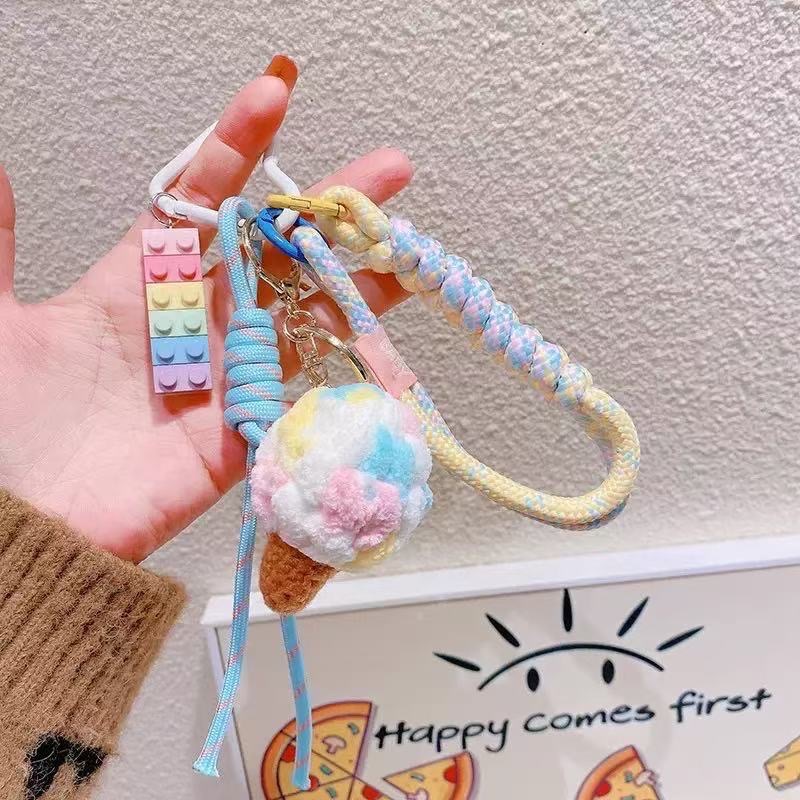 🍦棉花糖毛線鉤織甜筒掛飾-細節圖3