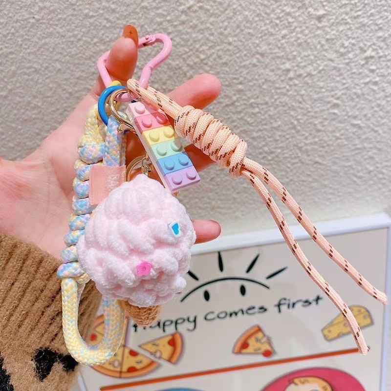 🍦棉花糖毛線鉤織甜筒掛飾-細節圖5