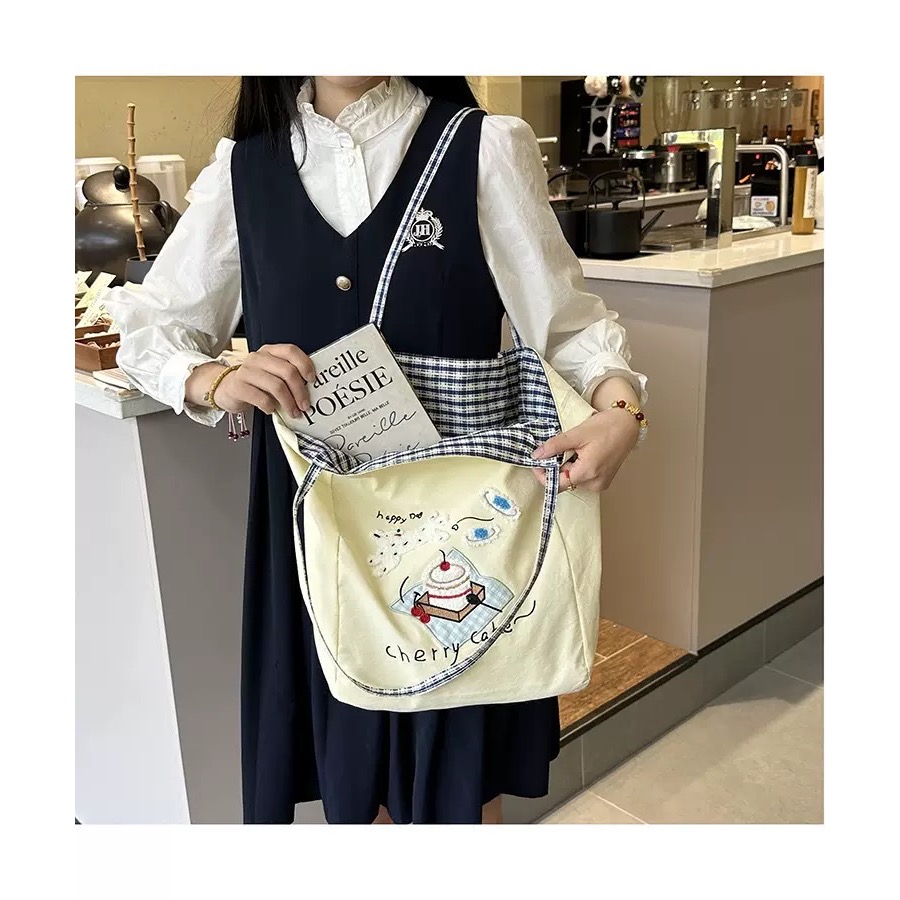 🍰 雙面設計✨ 大容量手提單肩包-細節圖3