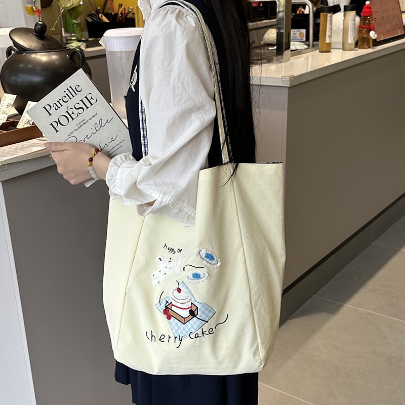 🍰 雙面設計✨ 大容量手提單肩包-細節圖4