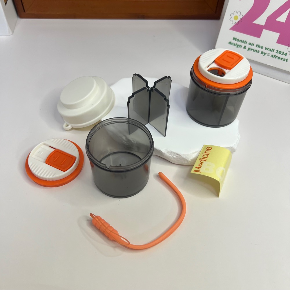 💊 可隨身攜帶 四格旋轉藥盒/收納罐-細節圖3