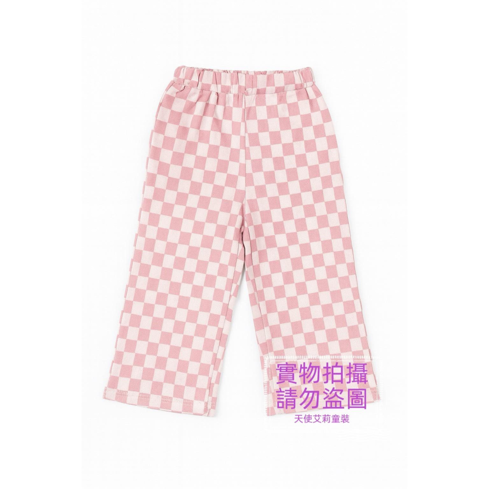 粉白格紋童褲-細節圖2