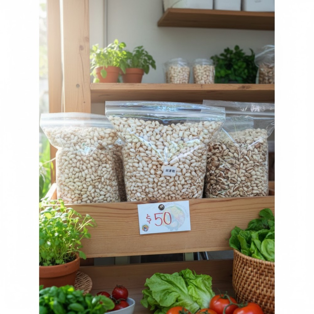 玉竹軒米香小舖-無調味米香粒(白米粒、胚芽米粒、小麥粒、糙薏仁粒、五穀雜糧粒)150-180g/包-規格圖1