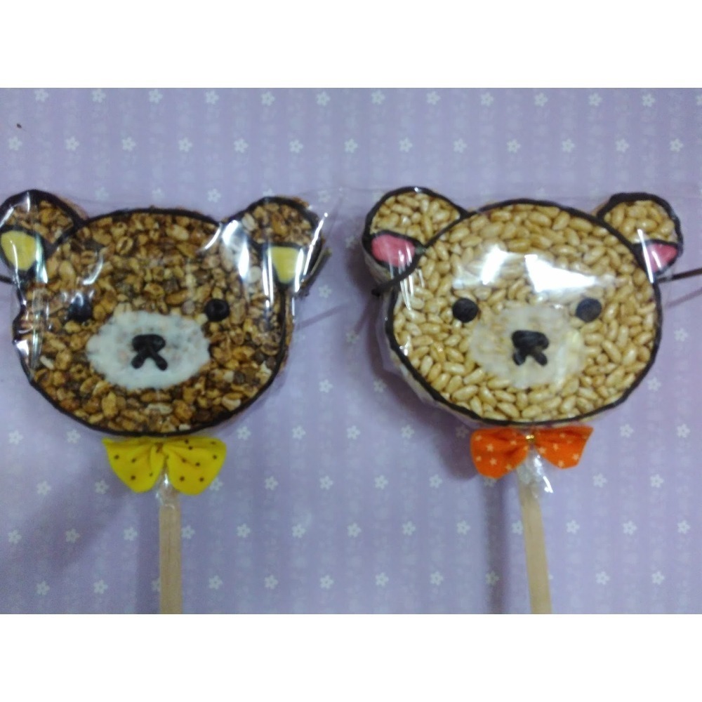 玉竹軒米香小舖-造型款(裸裝)酸梅熊/小麥(耳朵黃色)/黑糖(耳朵粉紅色)單種品項.口味至少10個-細節圖2