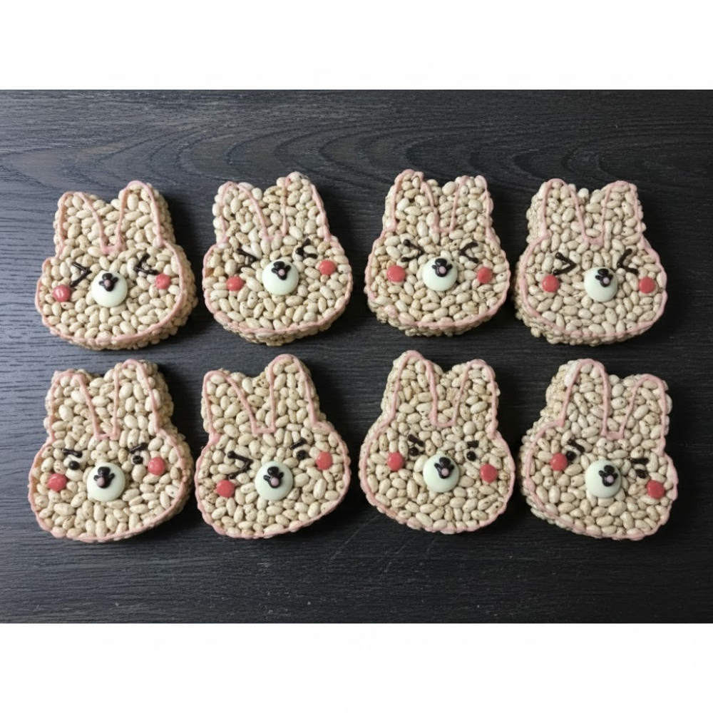 玉竹軒米香小舖-造型款(裸裝)-10公分花朵兔/粉紅兔/兔兔/白色小雞(單種品項.口味至少10個)-細節圖4