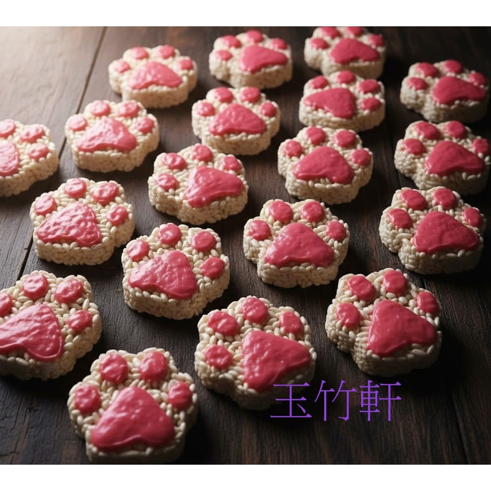 玉竹軒米香小舖-造型款裸裝-貓掌(草莓巧克力/黑巧克力)(單種品項.口味至少10個)-細節圖3