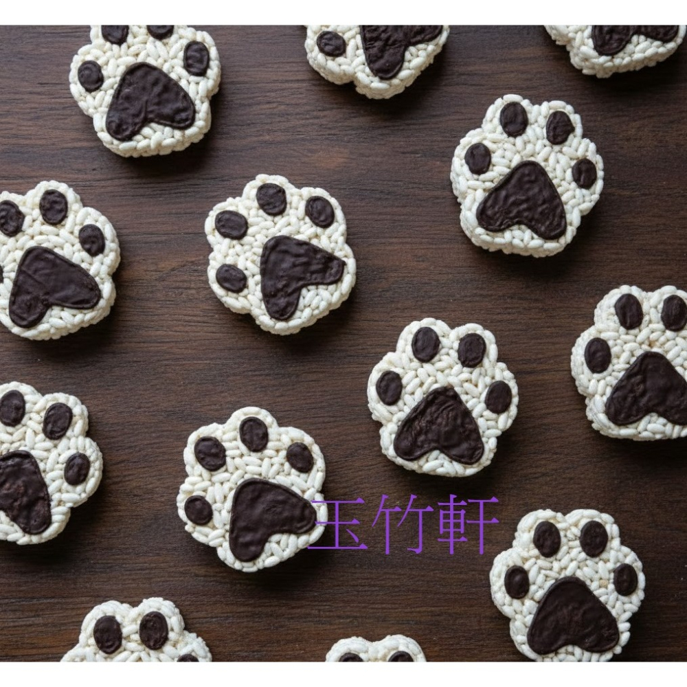 玉竹軒米香小舖-造型款裸裝-貓掌(草莓巧克力/黑巧克力)(單種品項.口味至少10個)-細節圖4