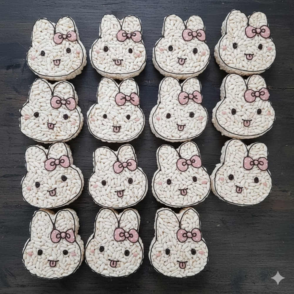 玉竹軒米香小舖-造型款(棒棒)-10公分花朵兔/粉紅兔/兔兔/白色小雞(單種品項.口味至少10個)-細節圖5